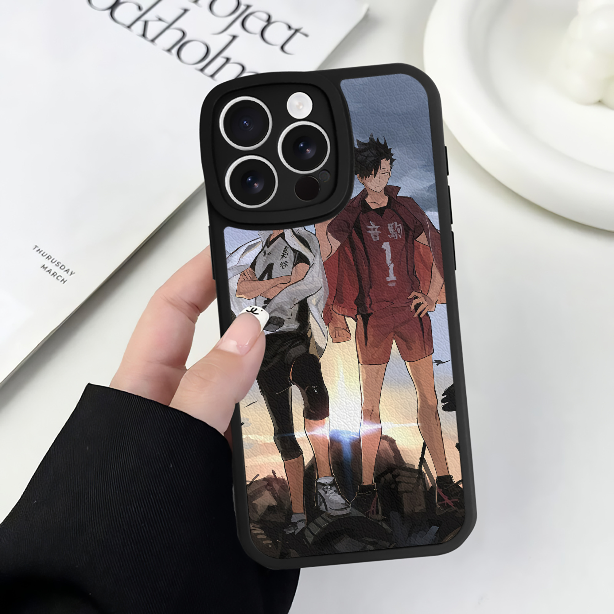 （画像用） ハイキュー!! Haikyu!! 【iPhone 16シリーズ対応】シリコンスマホケース（レザー調） 材質：シリコン